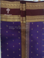 Pure Kanchipuram Lightweight Soft Silk Saree - Purple with Maroon Border