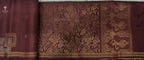 Pure Silk Saree - Chestnut Brown with Golden Butta, Golden & Silver Overlapped Squares Border & Full Zari Pallu
